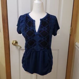 Lucky Brand blue babydoll top